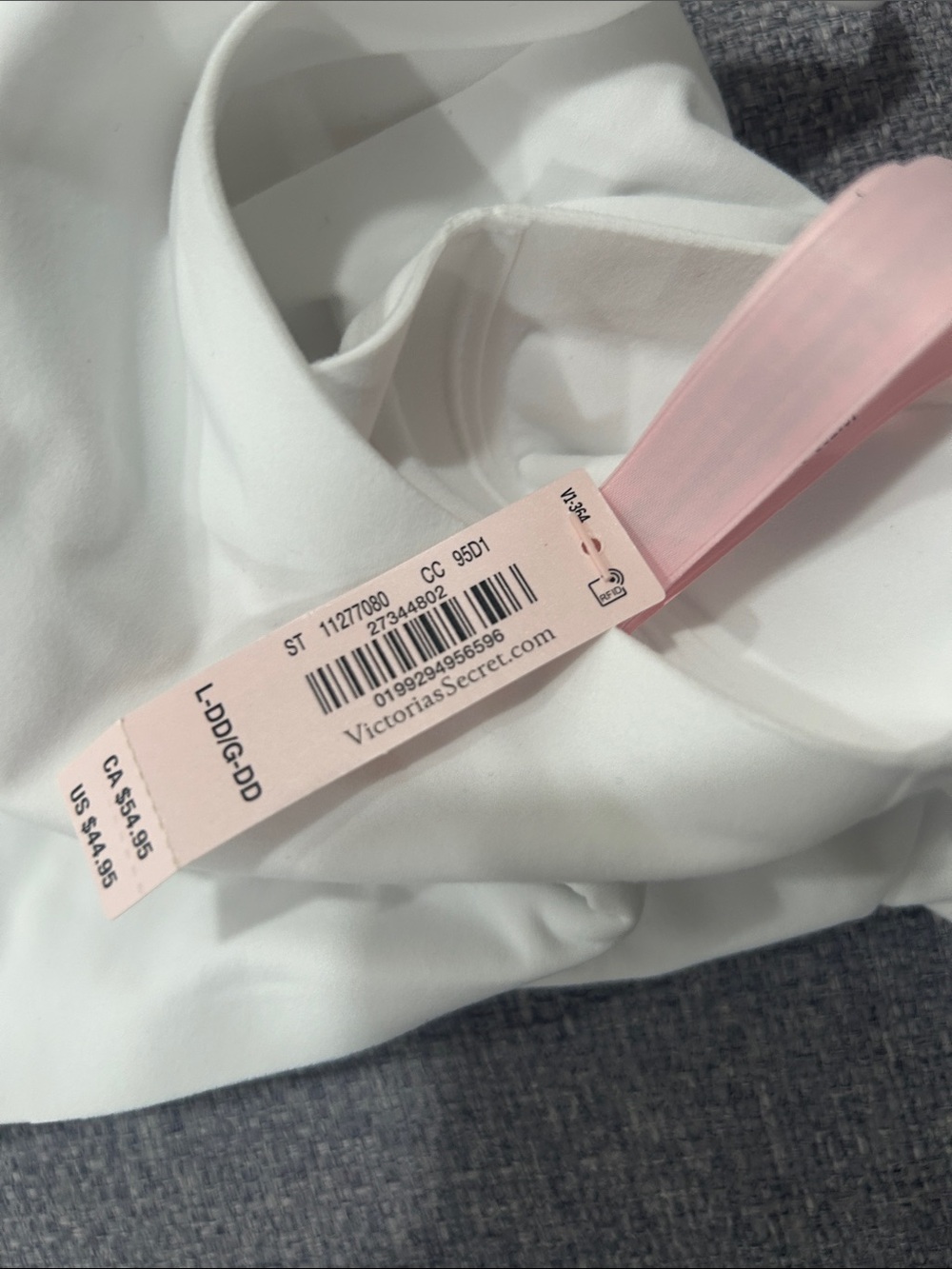 Victoria's Secret Smooth V-Neck Wireless Bra - White - Picture 2 of 3
